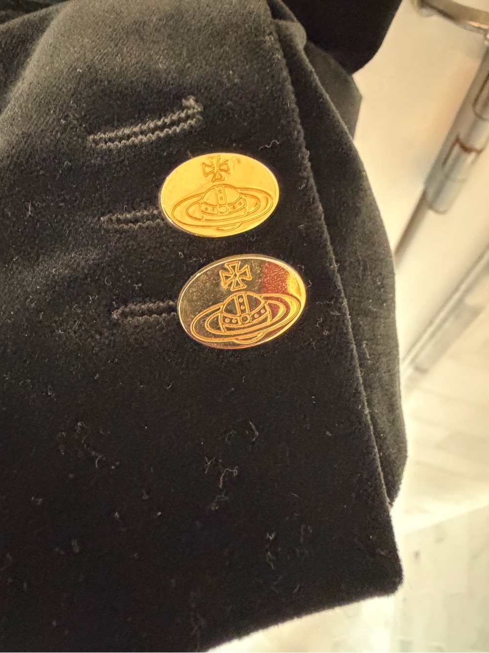 Vivienne Westwood Black Velvet Sport Coat with Gold Buttons - Picture 3 of 16